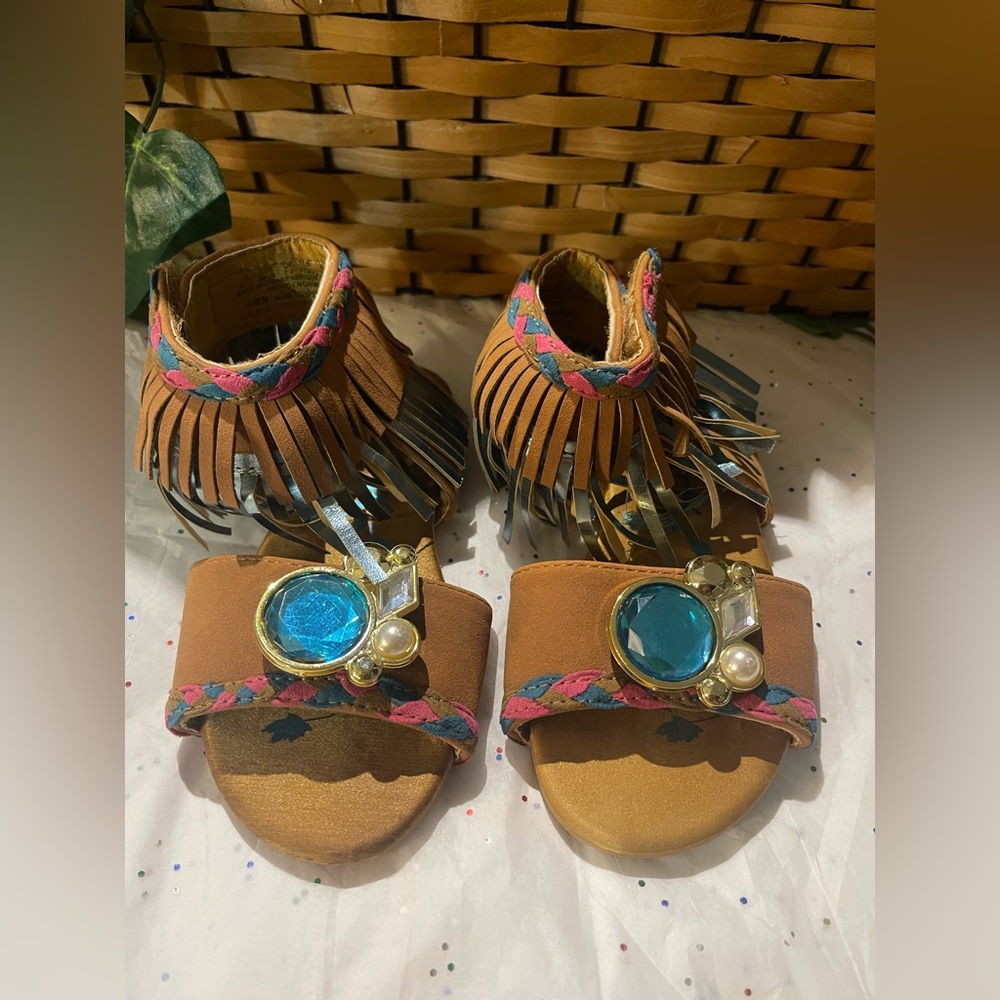 Disney Brown Sandals with Blue Gem